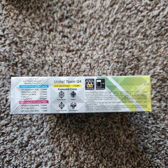 Cardfight Vanguard Unite! Team Q4 Sealed Booster Box TCG VGE-V-BT01 - New - Picture 5 of 6